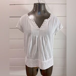 GAP – Y2K white embroidered blouse – Size XS